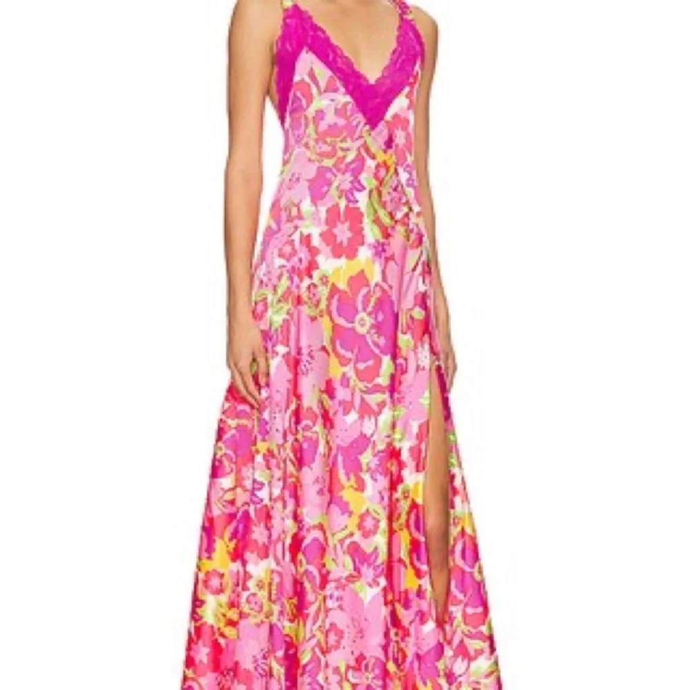Free People All A Bloom Floral Maxi Dress NWOT Neon Pop Floral small